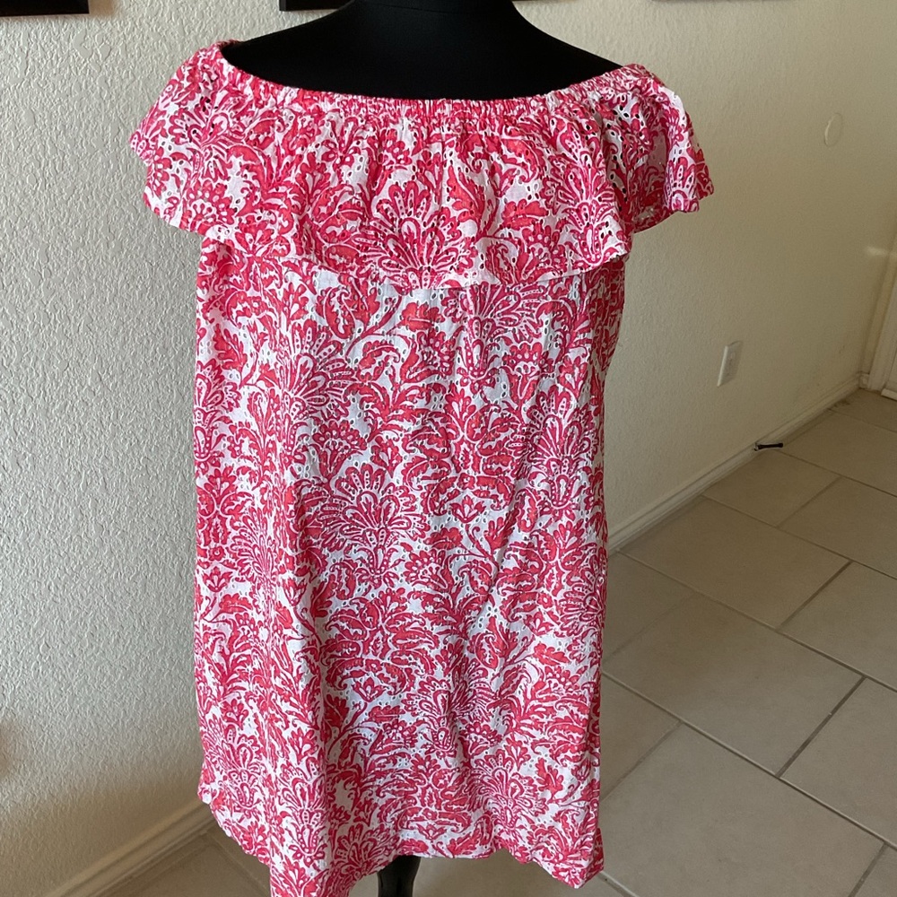 Tommy Bahama Pink and White Floral Top
